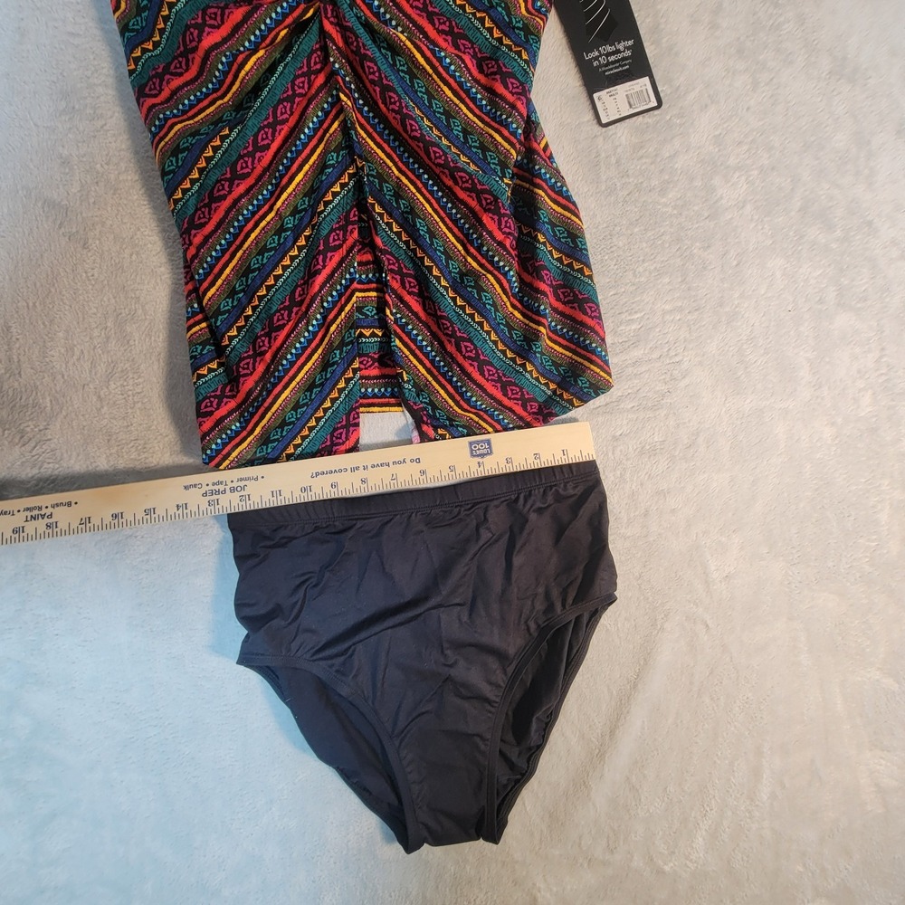 Miraclesuit Love Knot Tankini Set Size 12 NWT Blue Floral Tummy Control Swimsuit - Picture 10 of 16